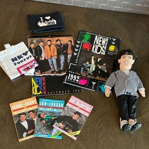 NKOTB items calendars doll books tote bag pouch
